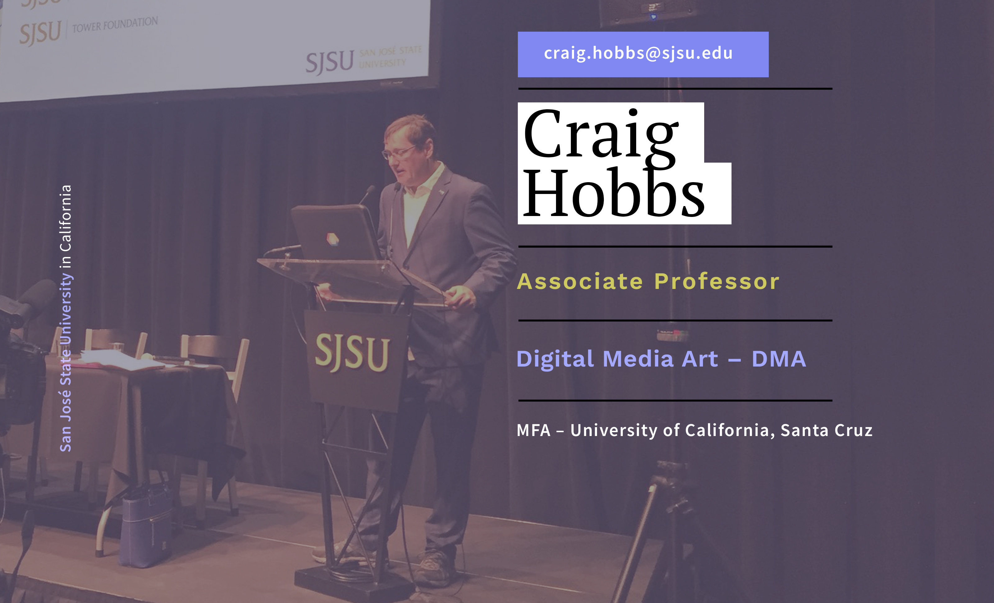 Craig Hobbs giving a speech for SJSU.