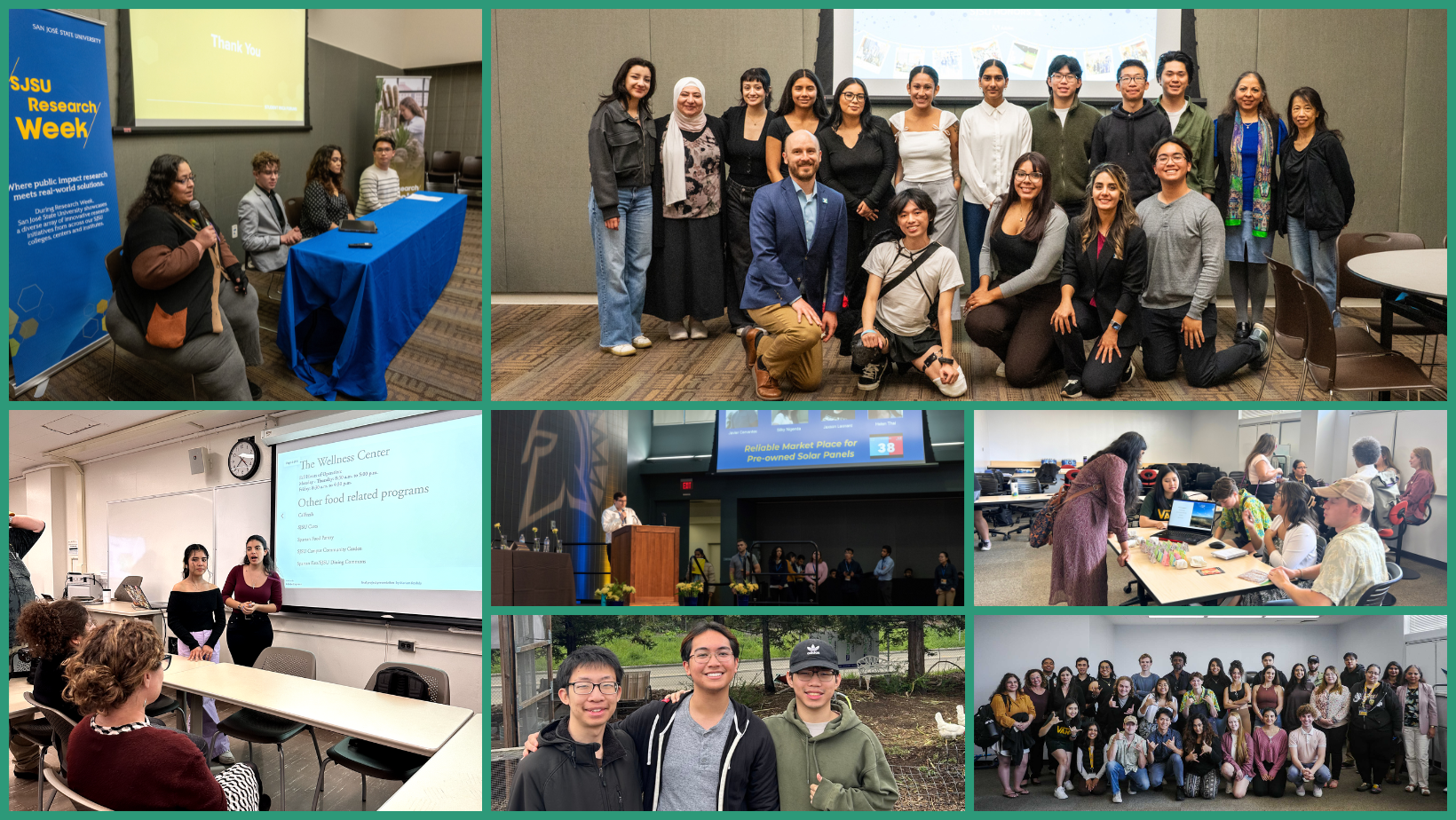 Photo collage of HonorsX students in action.